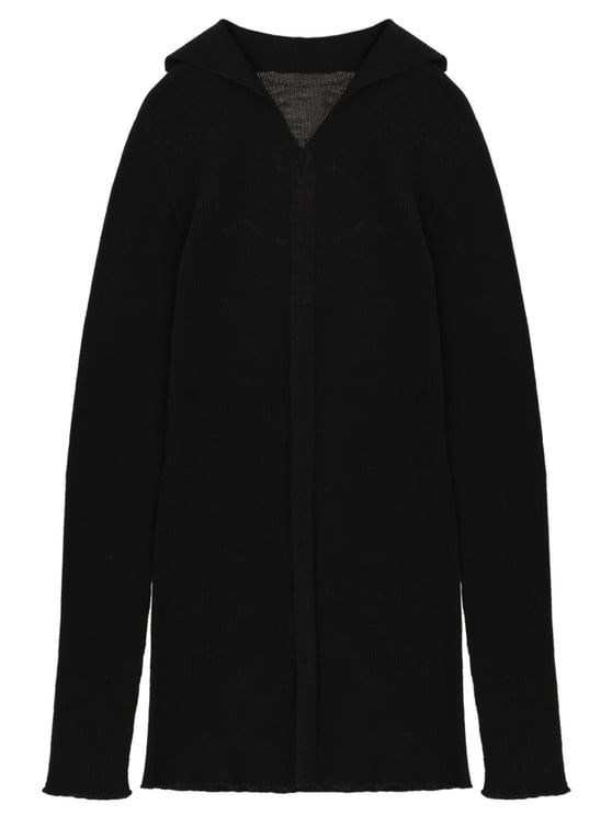 Rick Owens Neutrals Ribbed Knit Tabard Wool Sweater