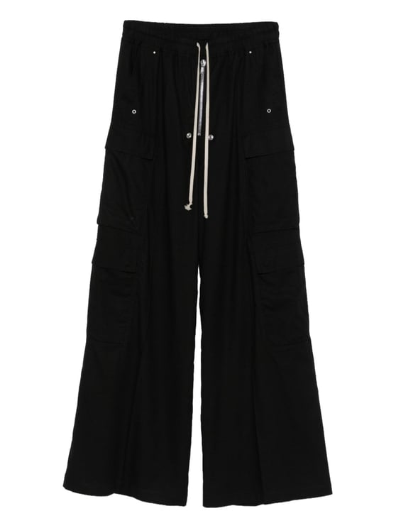Rick Owens Black Bela Wide-Leg Cargo Pants
