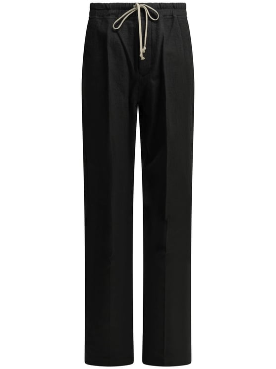 Rick Owens Relaxed Straight-Leg Pants With Drawstring And Flap Pockets
