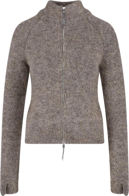 ROA Grey Textured High Collar Sweater