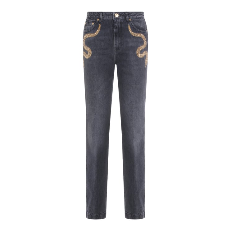 Roberto Cavalli Slim Fit Black Jeans with Classic Five-Pocket Design