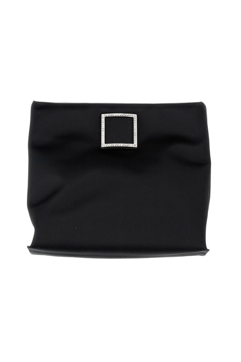 Roger Vivier Rectangular Clutch Bag with Subtle Gathered Detail