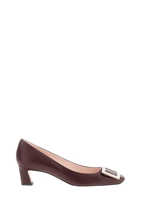 Roger Vivier Pointed Toe Pumps with Square Buckle Detail