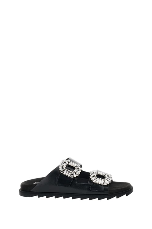 Roger Vivier Flat Sandals with Crystal Embellishments