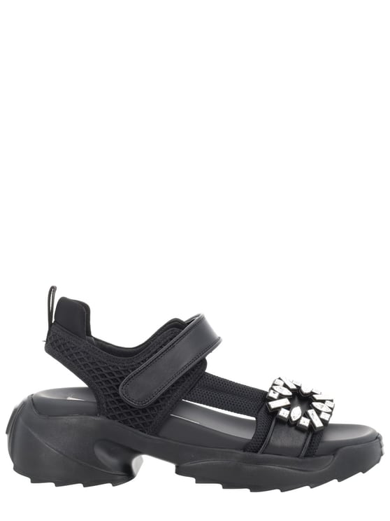 Roger Vivier Viv On The Run Crystal Straps Sandals