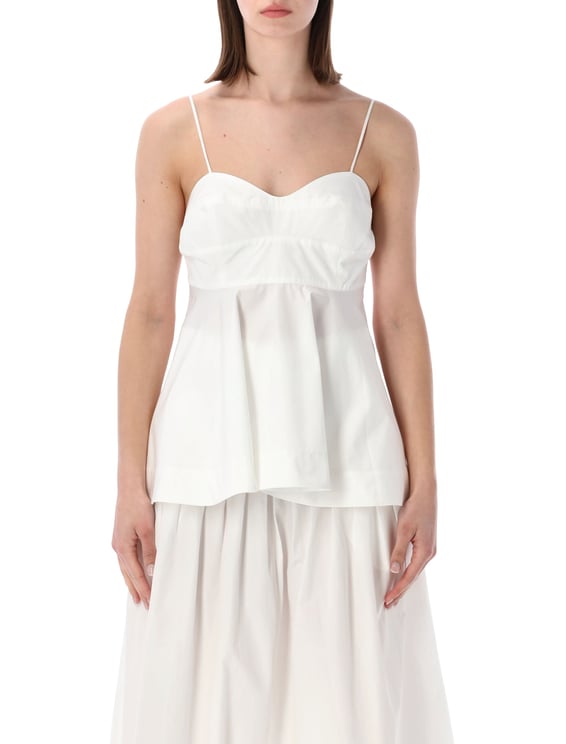 Rohe Structured White Peplum Bustier Top
