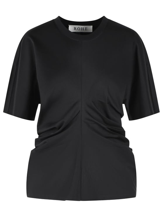 Rohe Draped T-Shirt In Black Cotton Blend