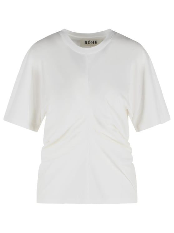 Rohe Draped T-Shirt In White Cotton Blend