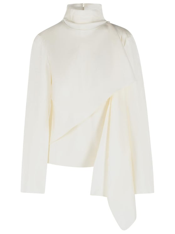 Rohe Cream Silk Scarf Blouse