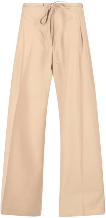 Rohe Beige Wide-Leg Virgin Wool Drawstring Trousers