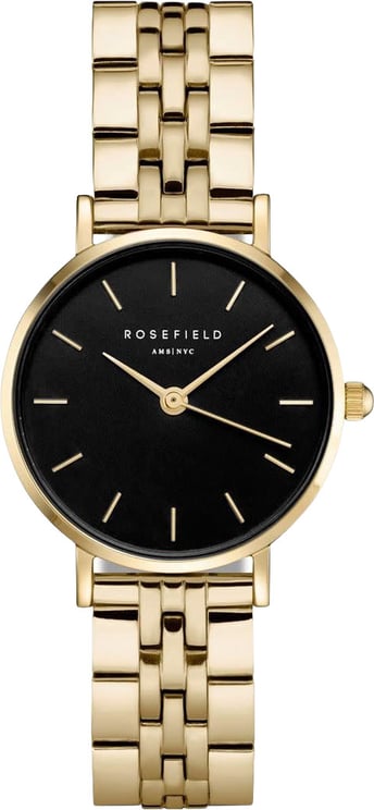 Rosefield Rosefield Horloge 26BSG-268 The Small Edit Staal met Geelgouden Plating Quartz en Zwarte Wijzerplaat 26mm
