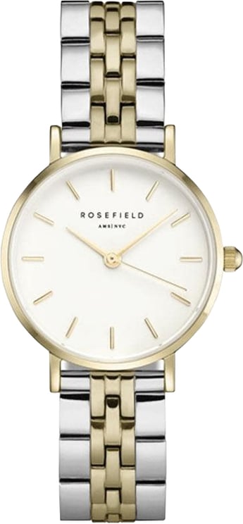 Rosefield Rosefield Horloge 26SGD-269 The Small Edit Staal Bi-color met Witte Wijzerplaat