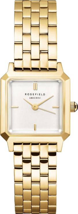 Rosefield Rosefield Horloge BWGSG-B01 The Boxelle Staal met Geelgouden Plating Quartz en Witte Wijzerplaat