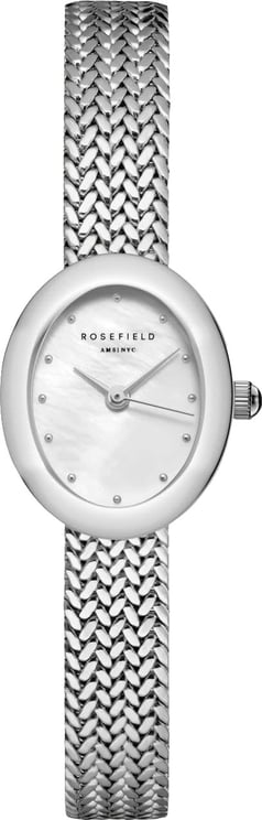 Rosefield Rosefield Horloge MWSMS-M05 Mini Oval Staal Quartz met Witte Wijzerplaat 22x17mm