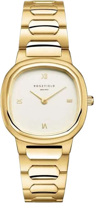 Rosefield Rosefield Horloge ORCGSG-OR01 Gaia Roman Indexes Quartz Staal met Geelgouden Plating 30mm