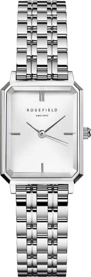 Rosefield Rosefield Horloge OWGSS-O63 Octagan XS Staal Quartz met Witte Wijzerplaat Rechthoekig 19mm x 24mm