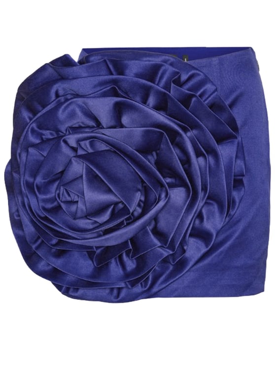 Rotate Big Flower Rosette Detail Mini Skirt