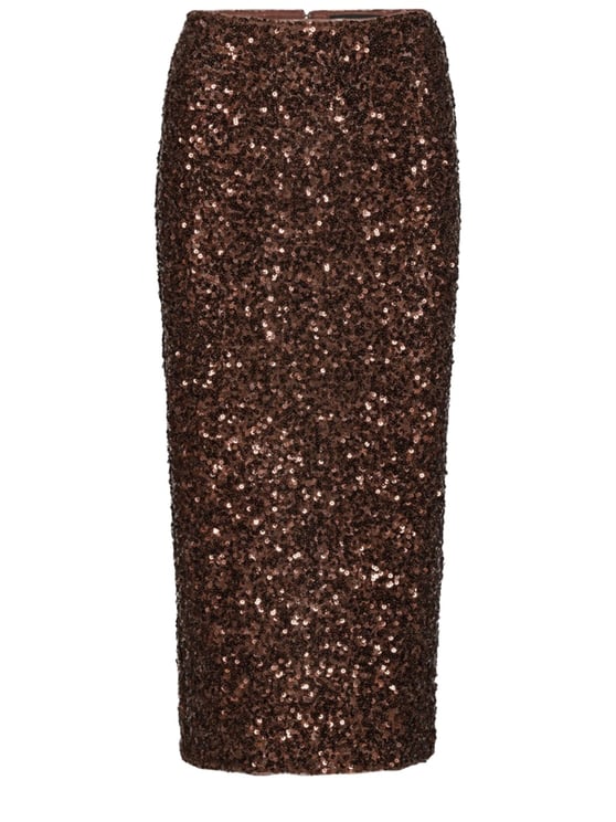Rotate Fitted Fully Adorned Sequin Midi Skirt