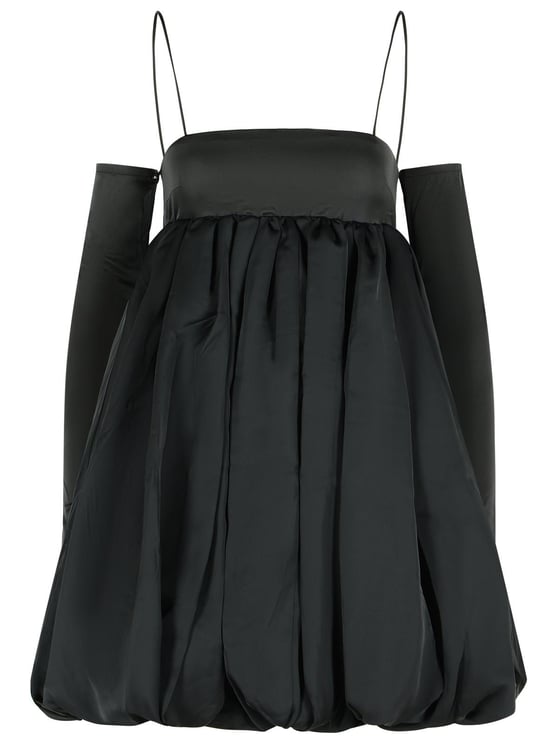 Rotate Balloon Dress In Black Polyester