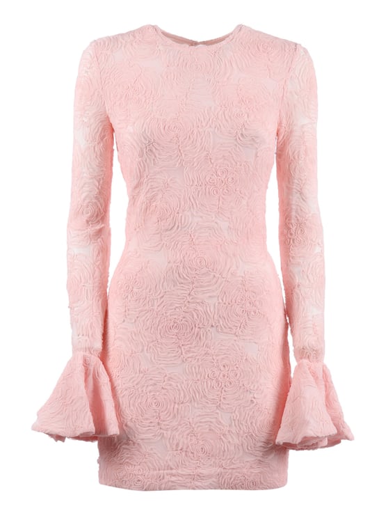 Rotate Orchid Ice Flower Mesh Mini Dress