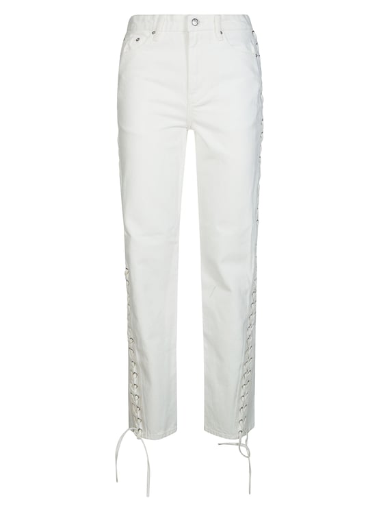 Rotate Straight-Leg Lace-Up Organic Cotton Jeans