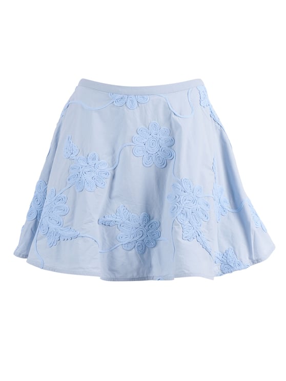 Rotate Blue Plein Air Flower Mini Skirt
