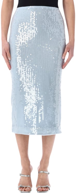 Rotate Draped Skirt Plain Air Blue