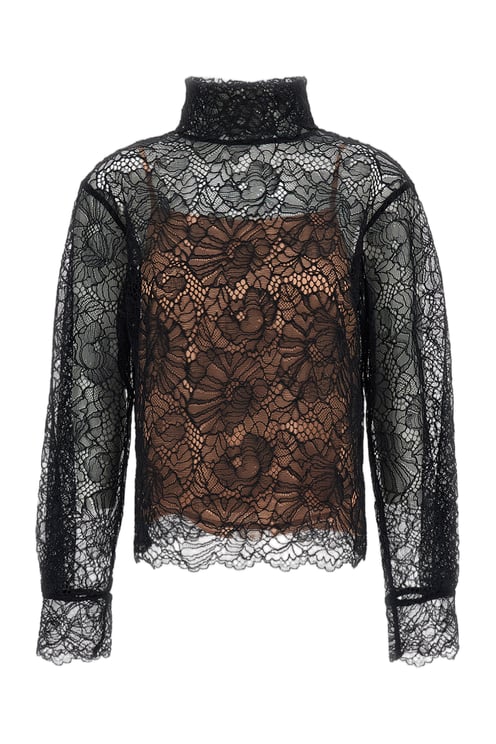 Rotate Lace Long Sleeve Blouse