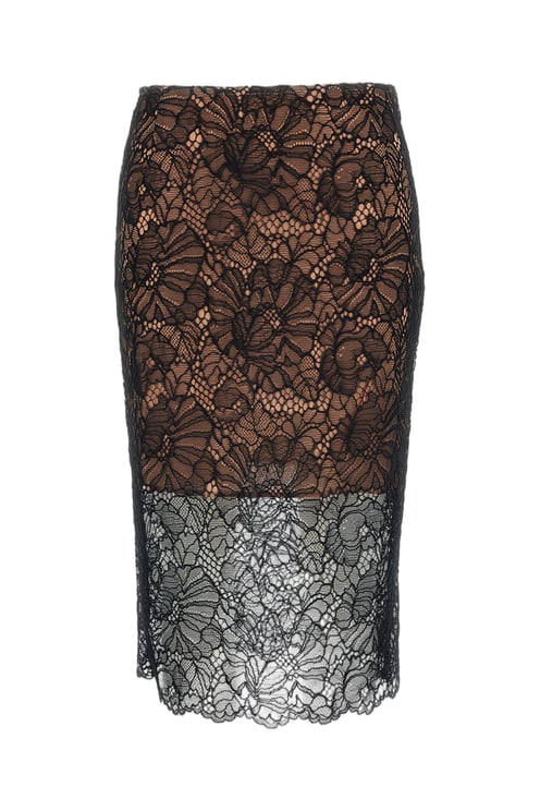 Rotate Lace Midi Pencil Skirt
