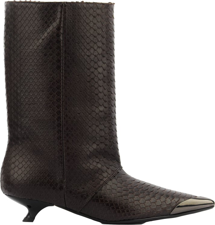 Rotue Sugar Sweet Bootie Queeny Heel Python Brown
