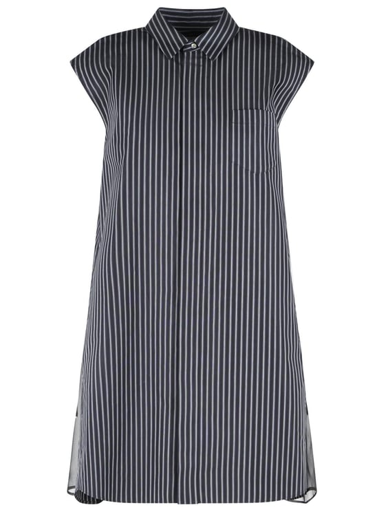 Sacai Navy Cotton Blend Dress