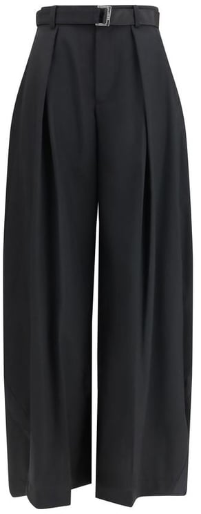 Sacai Sacai Black Polyester Casual Pants
