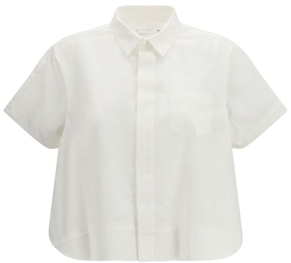 Sacai Sacai White Cotton Shortsleeve Shirt