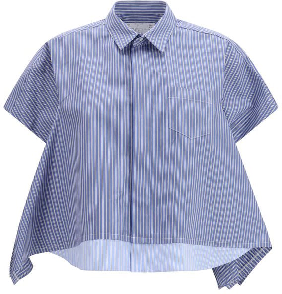 Sacai Sacai Blue Cotton Shortsleeve Shirt
