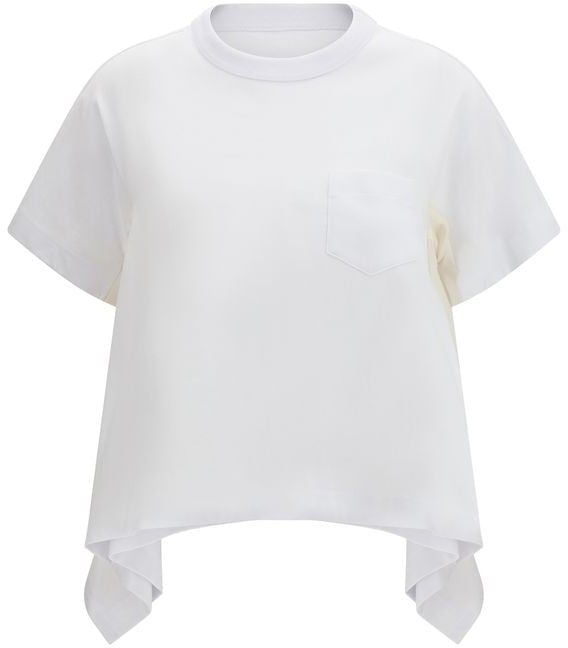 Sacai Sacai White Cotton T-Shirt