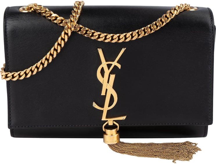 Saint Laurent Saint Laurent Black Leather Kate Chain Crossbody Bag