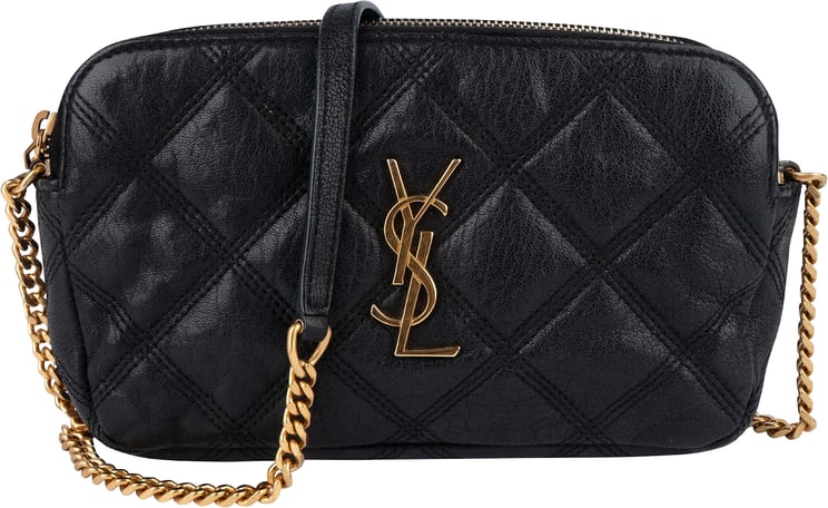 Saint Laurent Saint Laurent Black Quilted Leather Becky Crossbody Bag