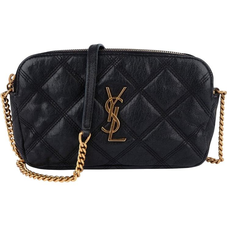 Saint Laurent Saint Laurent Black Quilted Leather Becky Crossbody Bag