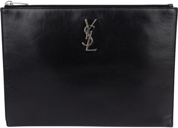 Saint Laurent Saint Laurent Black Leather Clutch