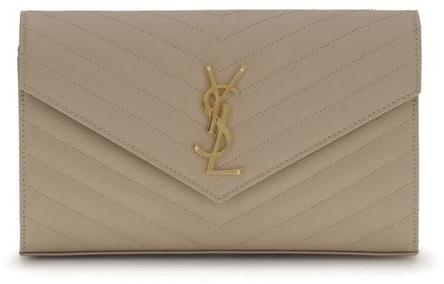 Saint Laurent Saint Laurent Beige Calf Leather Bos Taurus Shoulder Bag