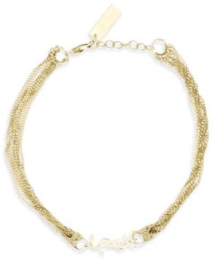 Saint Laurent Saint Laurent Gold Brass Bracelet