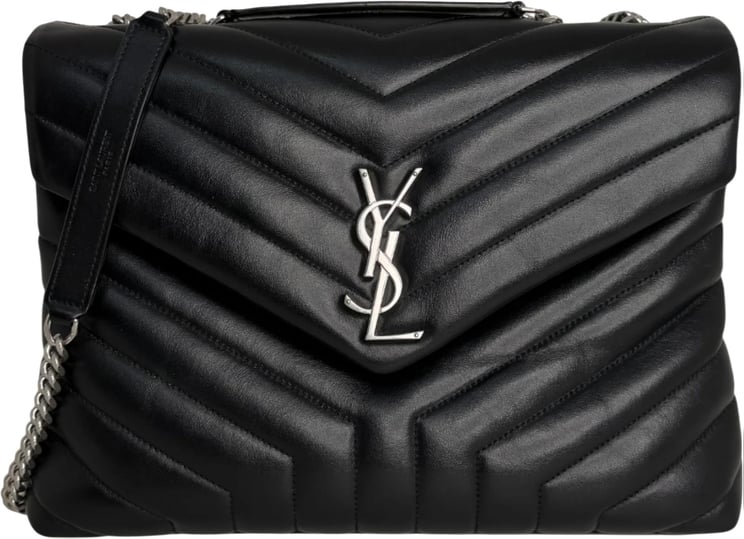 Saint Laurent Saint Laurent LouLou Medium Leder schwarz silberne Hardware Fullset