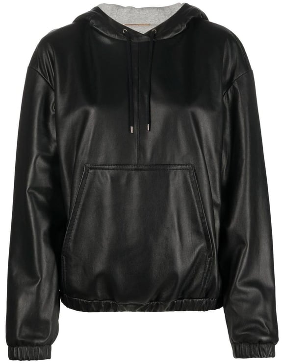 Saint Laurent Saint Laurent Leather Hoodded Top