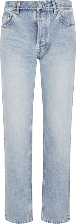 Saint Laurent High-Waisted Straight Leg Jeans with Classic Pocket Design