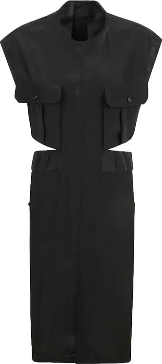 Saint Laurent Structured Black Dress With High Neckline