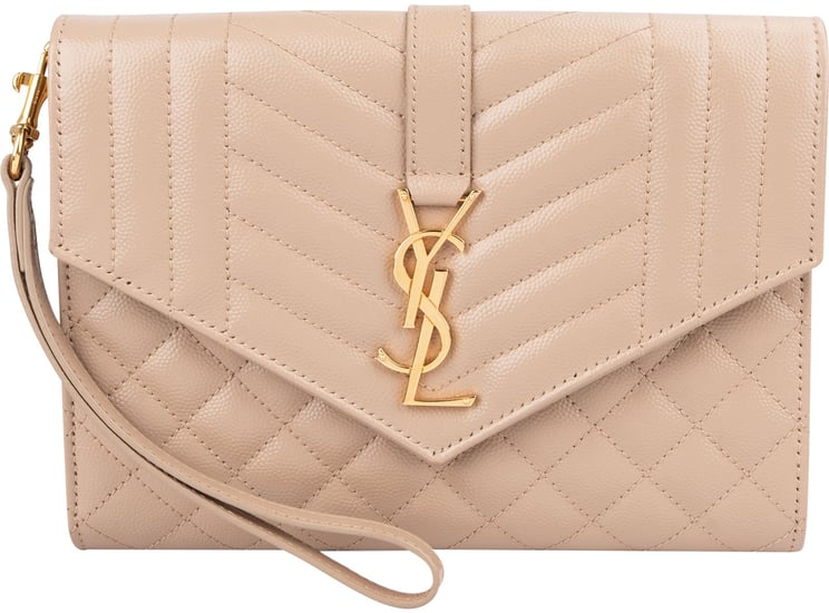 Saint Laurent Saint Laurent Chevron Grain de Poudre Matelassé Pouch Bag