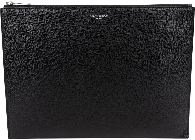 Saint Laurent Saint Laurent Grained Leather Leather Clutch