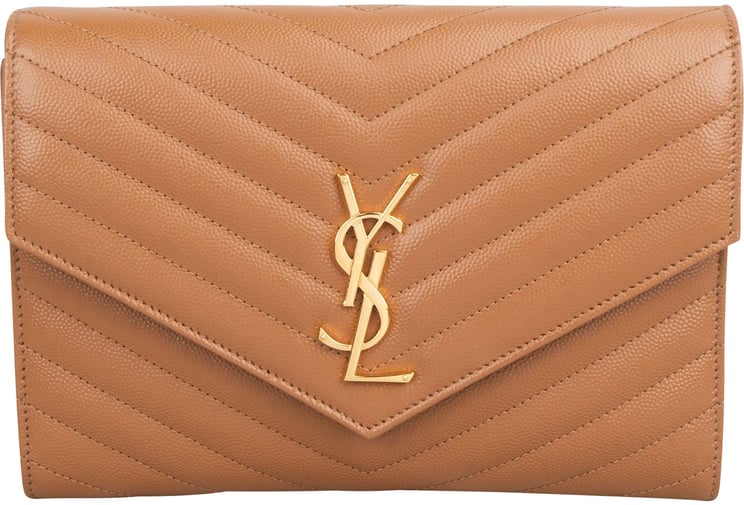 Saint Laurent Saint Laurent Grain de Poudre Leather Clutch
