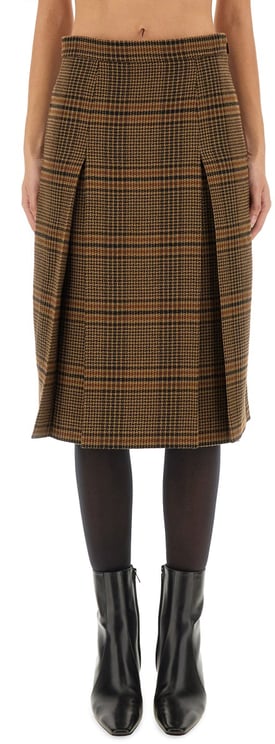 Saint Laurent WOOL AND CASHMERE MIDI SKIRT