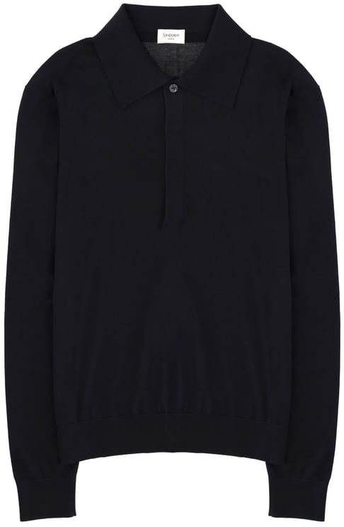 Saint Laurent POLO IN MAGLIA DI COTONE E SETA